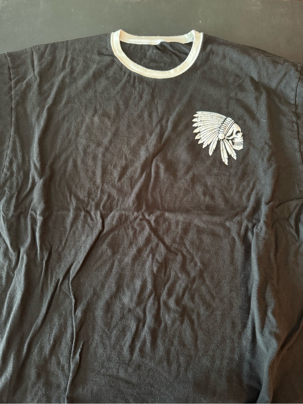 The Drive-Black Ringer Tee with Apache White Graphic - Men